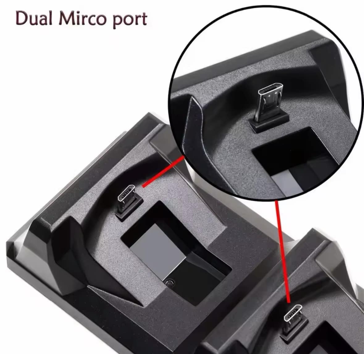 BASE CARGADORA DOBLE PARA 2 CONTROLES PS4 SLIM Y PRO - 3