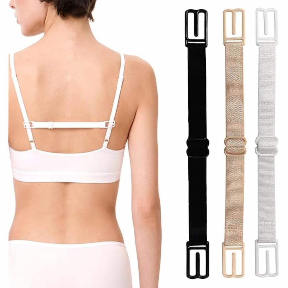 PACK X3 SUJETADORES AJUSTABLES DE TIRANTES PARA BRASIER EN 3 COLORES - 1