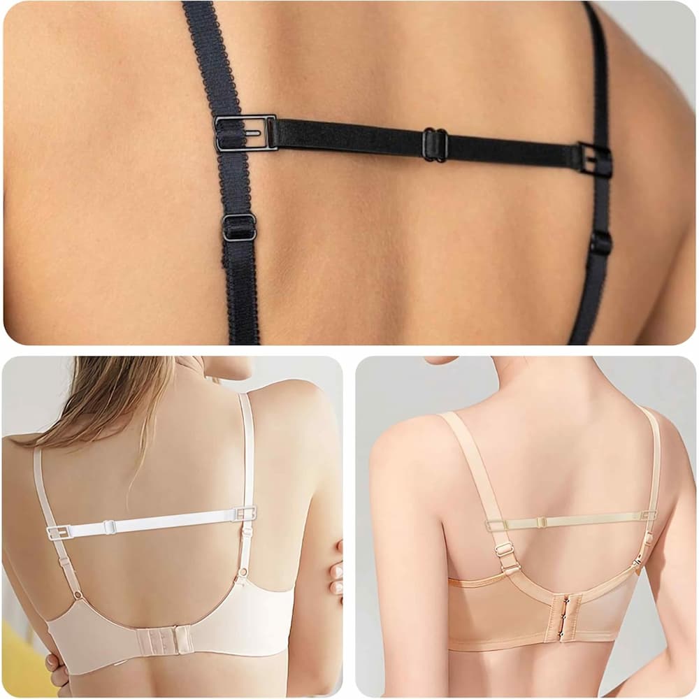 PACK X3 SUJETADORES AJUSTABLES DE TIRANTES PARA BRASIER EN 3 COLORES - 2