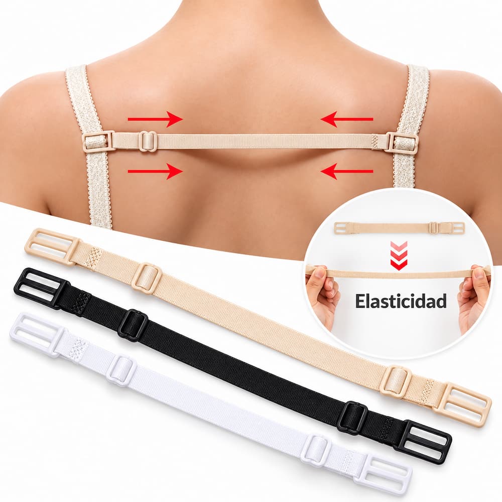 PACK X3 SUJETADORES AJUSTABLES DE TIRANTES PARA BRASIER EN 3 COLORES - 3