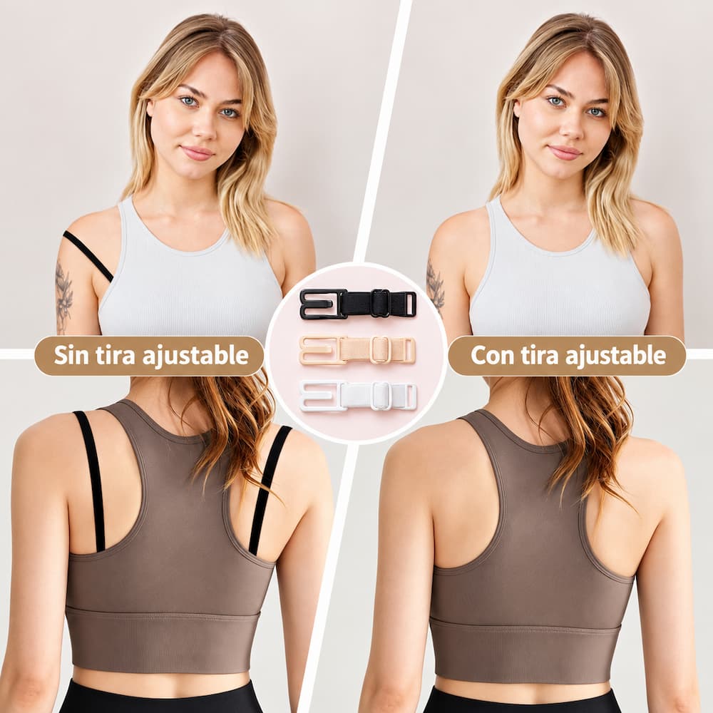 PACK X3 SUJETADORES AJUSTABLES DE TIRANTES PARA BRASIER EN 3 COLORES - 6