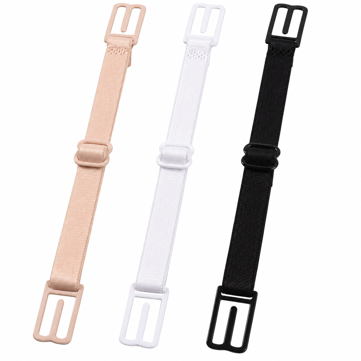 PACK DE 3 TIRAS PARA UNIR TIRANTES DE SOSTÉN NEGRO BEIGE Y BLANCO - 8