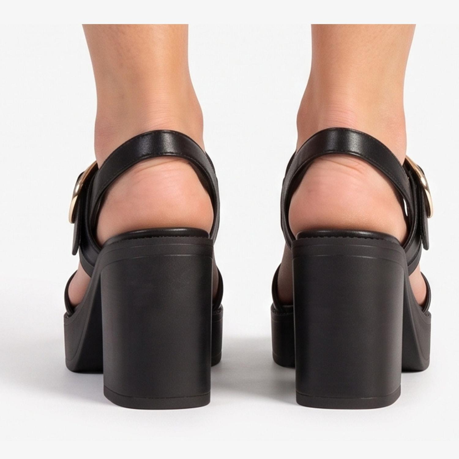 SANDALIA MUJER STHEF CASUAL NEGRO 7858 COLOR NEGRO - 1107185 - 2