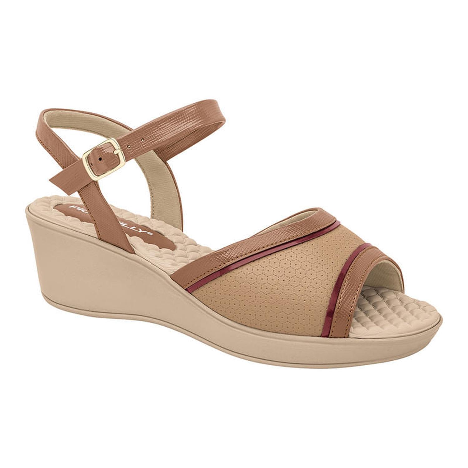 SANDALIA CUÑA 540337 TERRACOTA RUBY NUDE - 1