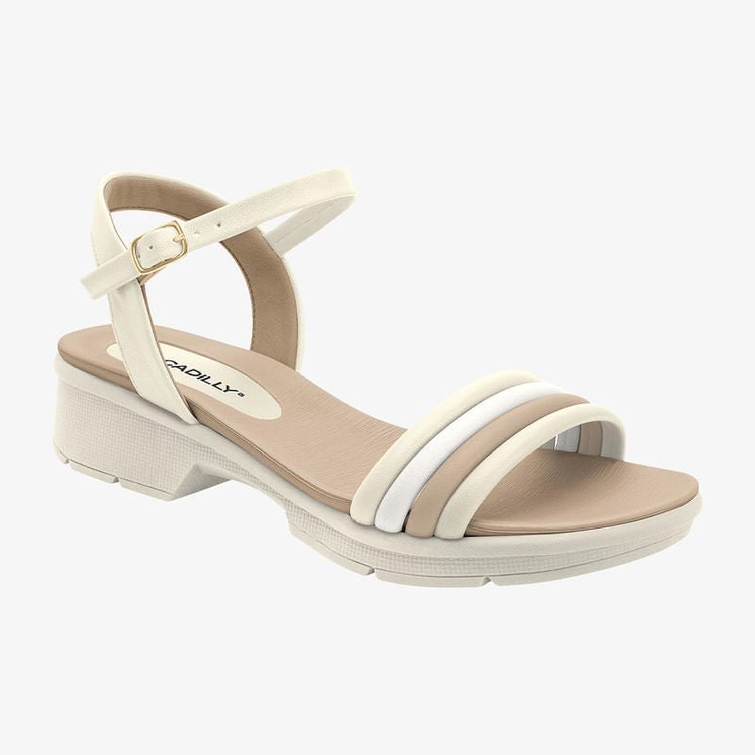 SANDALIA CASUAL 572015 OFF WHITE BRANCO MARFIM - 1