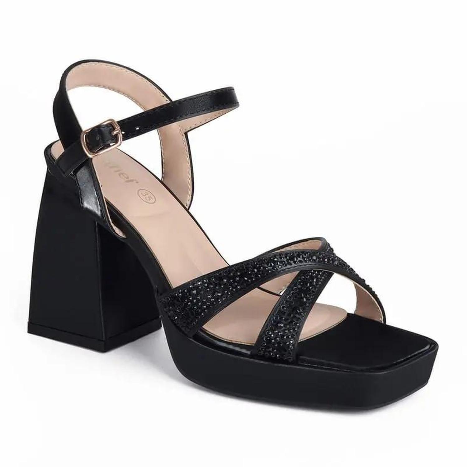 SANDALIA MUJER STHEF CASUAL NEGRO 7808 - 1
