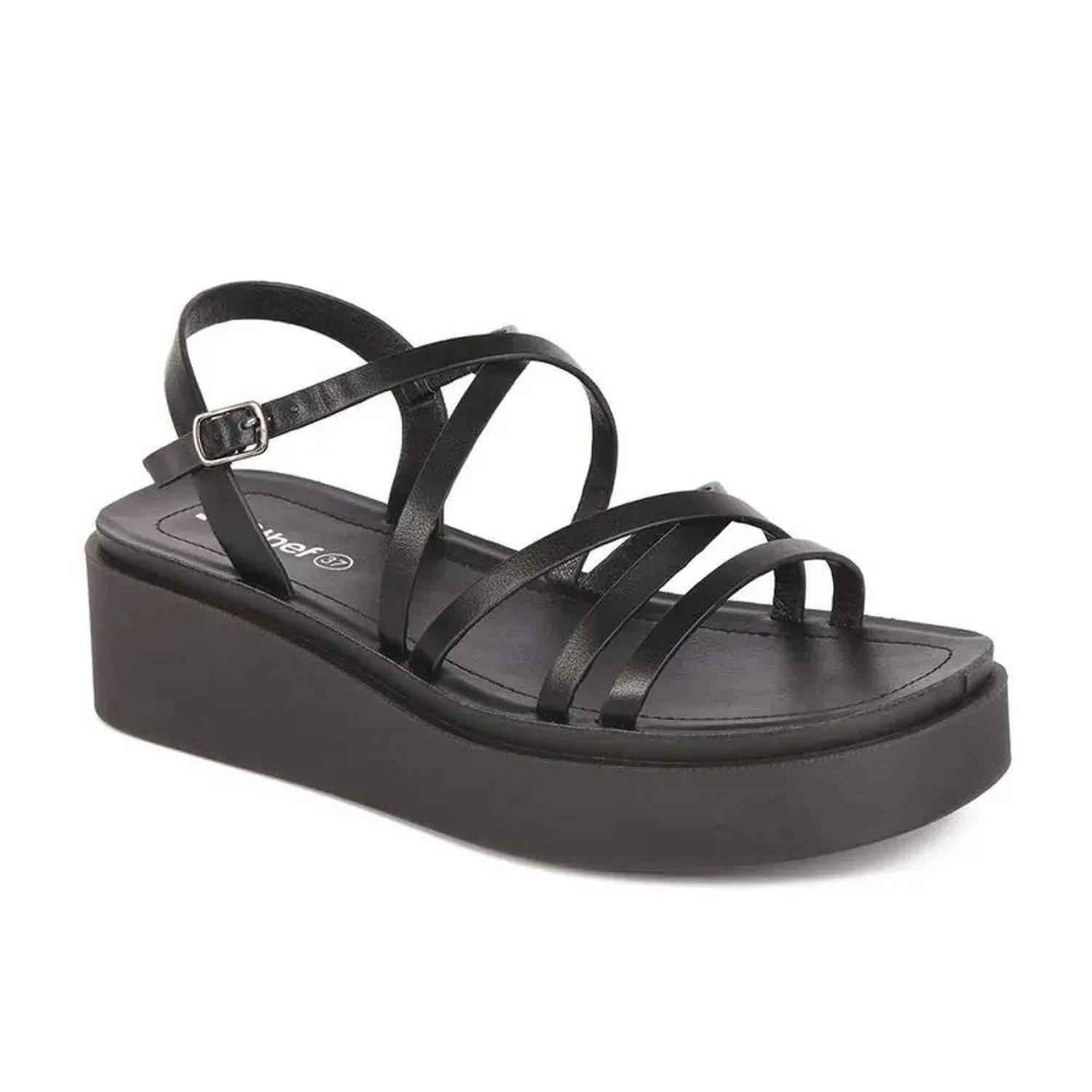 SANDALIA MUJER STHEF CASUAL NEGRO 7749 - 1