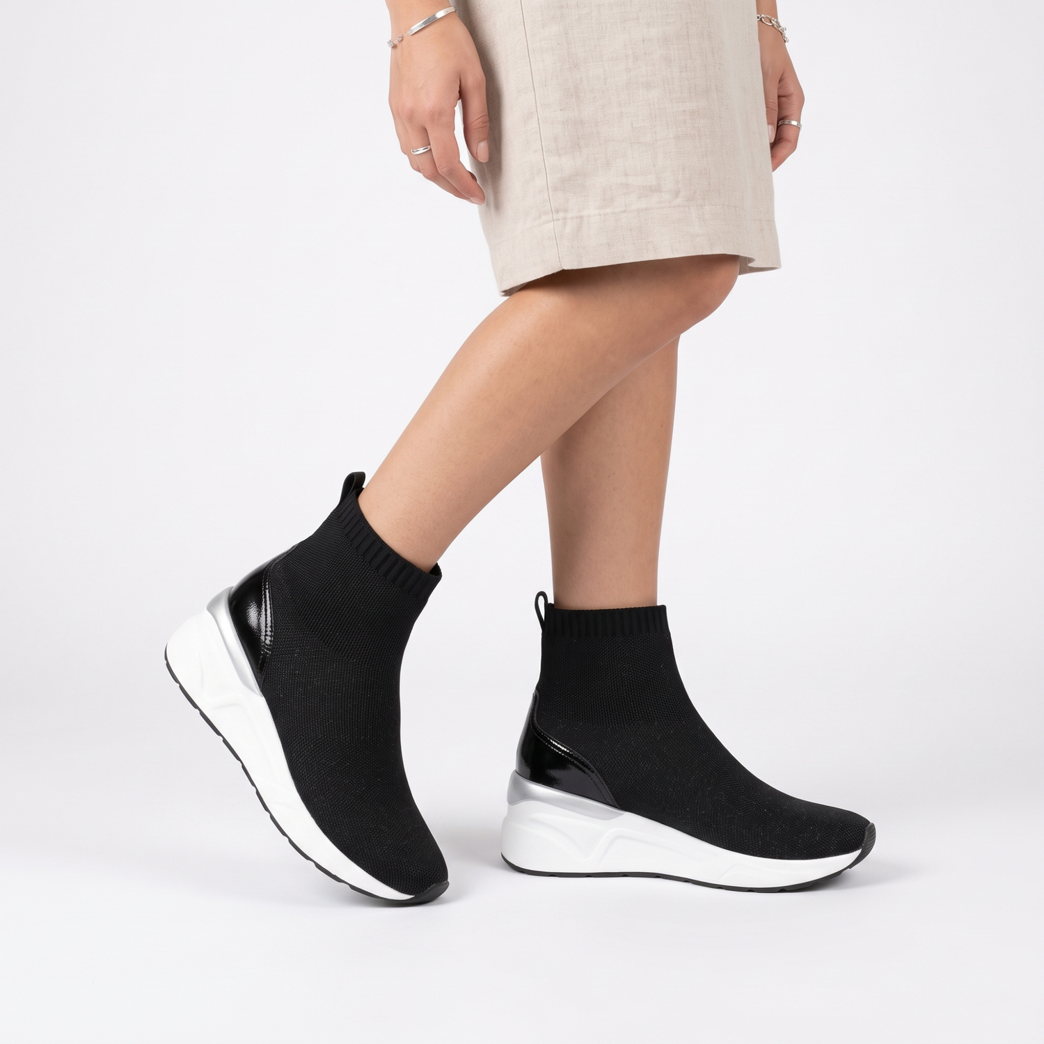ZAPATILLA MUJER STHEF TRENDY NEGRO CON BLANCO 7602 COLOR 1097573 - 5