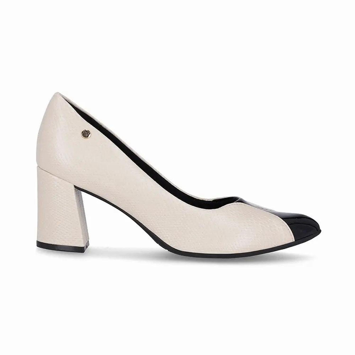 ZAPATO MUJER PICCADILLY VESTIR OFF WHITE/PRETO 74522300000001 NEGRO 1131750 - 1