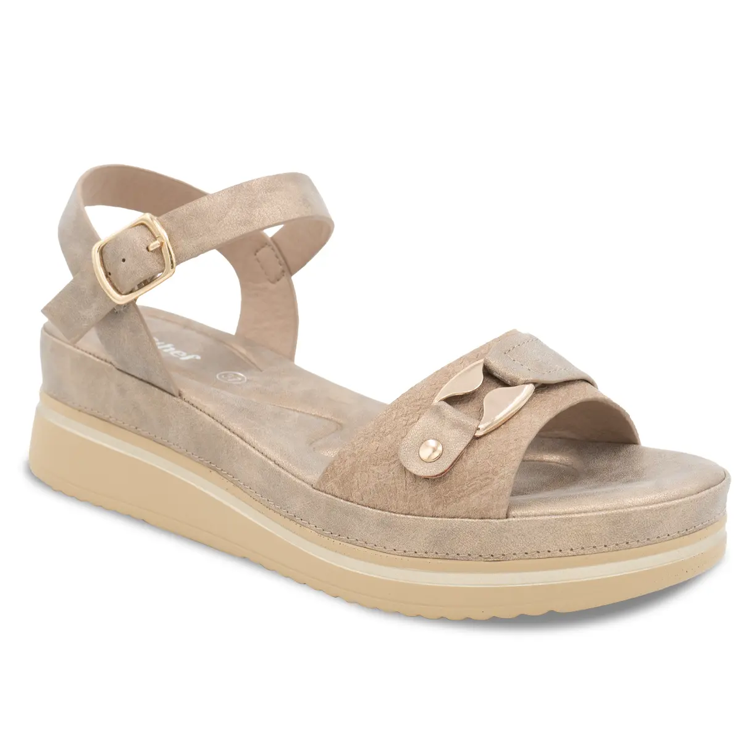 SANDALIA MUJER STHEF CASUAL KHAKI 8178 - 1