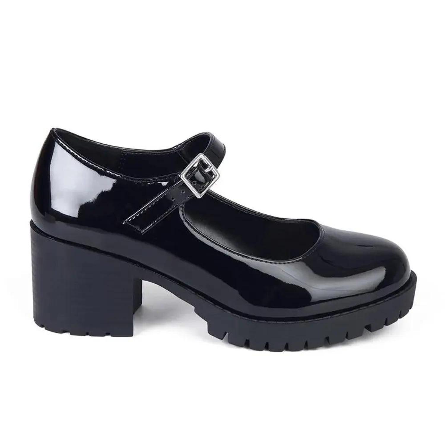 ZAPATO FORMAL MUJER 7896 NEGRO CHAROL - 1