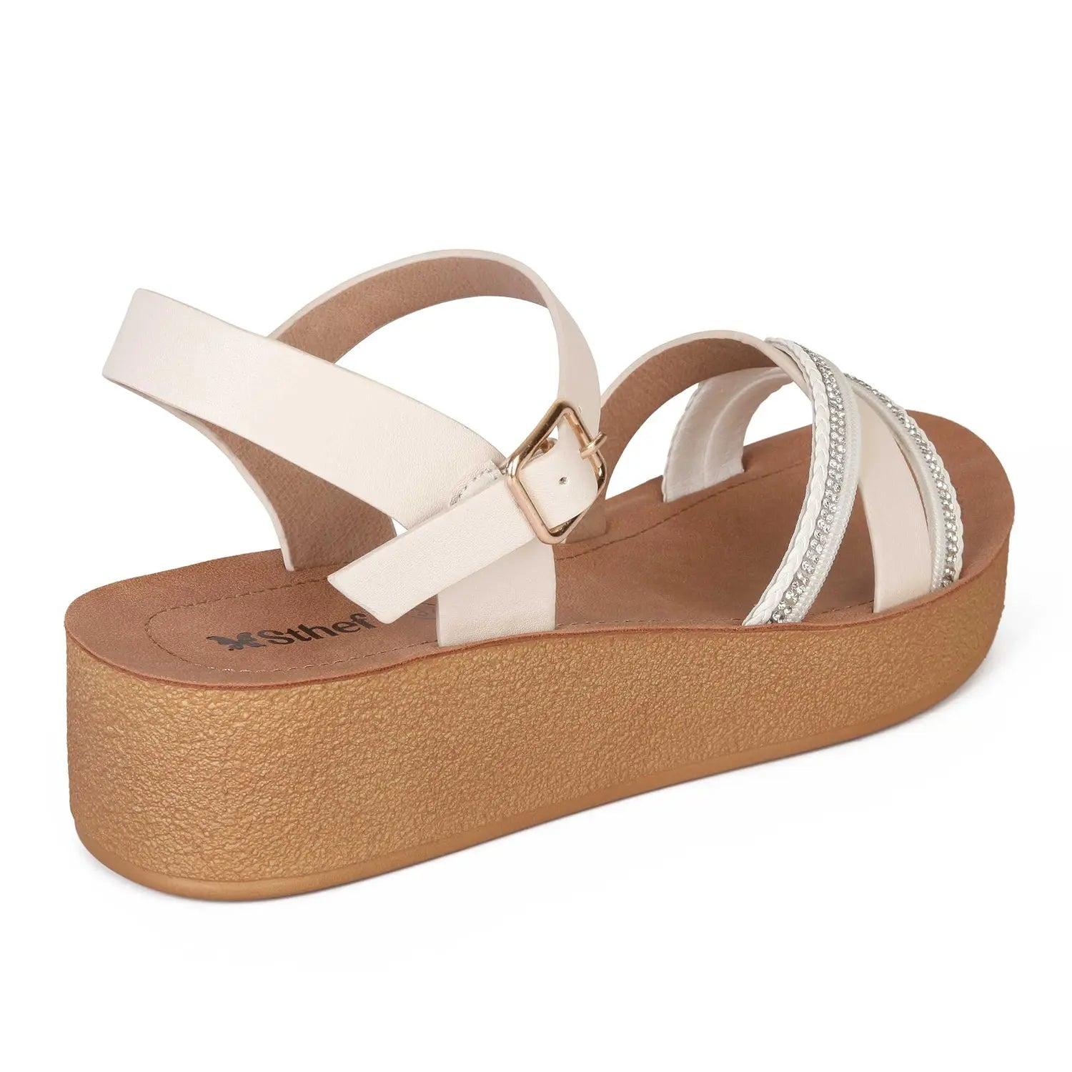 SANDALIA MUJER STHEF CASUAL OFF WHITE 8023 BLANCO 1123040 - 3