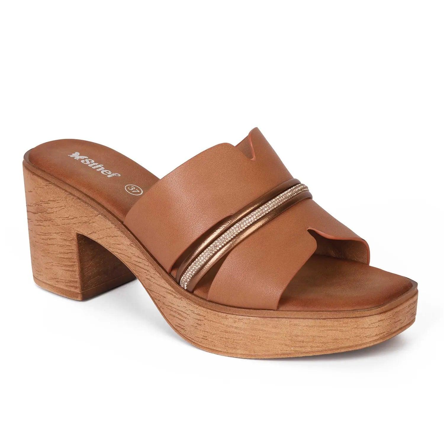 SANDALIA MUJER STHEF CASUAL MARRON 8012 - 1
