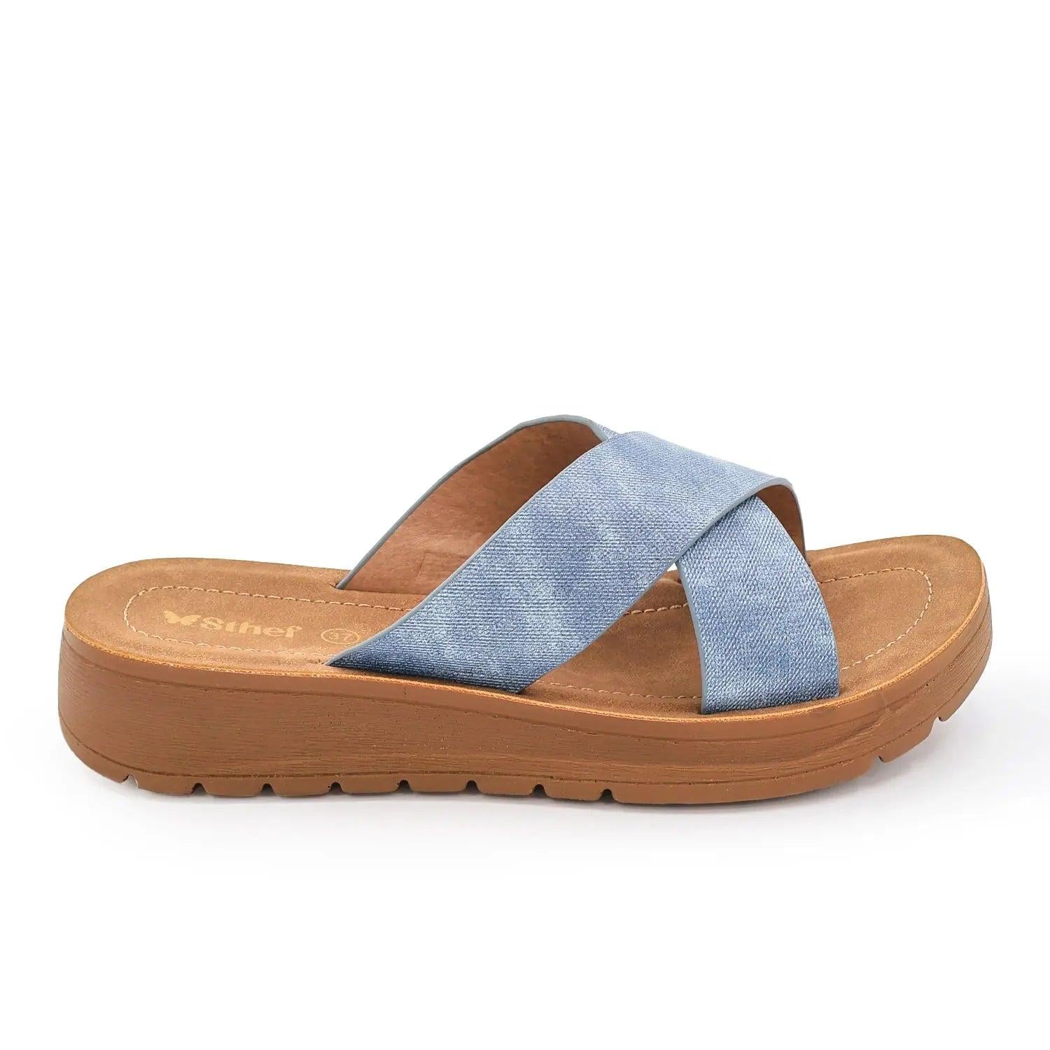 SANDALIA MUJER STHEF CASUAL JEANS 8042 CELESTE 1123232 - 2