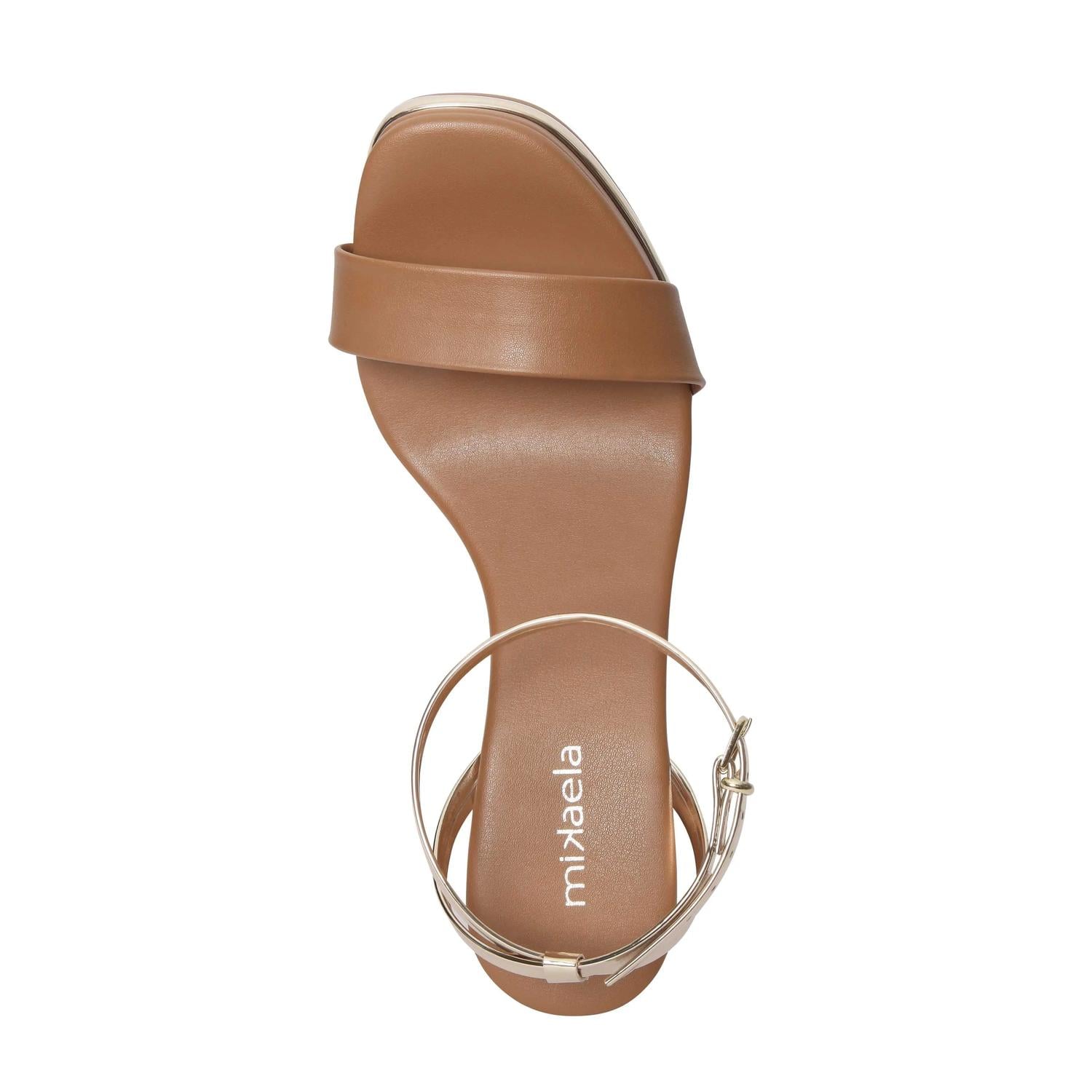 SANDALIA MUJER MIKAELA CASUAL CAPUCCINO/DOURADO 19162-01 CAFÉ 1128357 - 4