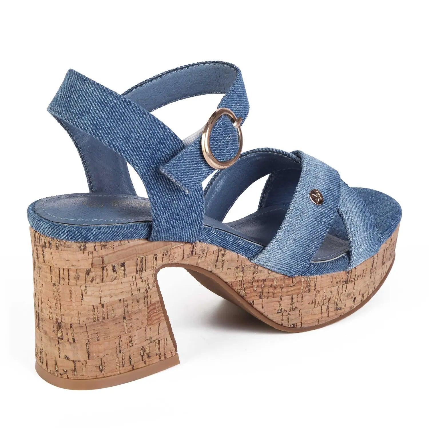 SANDALIA MUJER STHEF CASUAL JEANS 8046 CELESTE 1123264 - 2