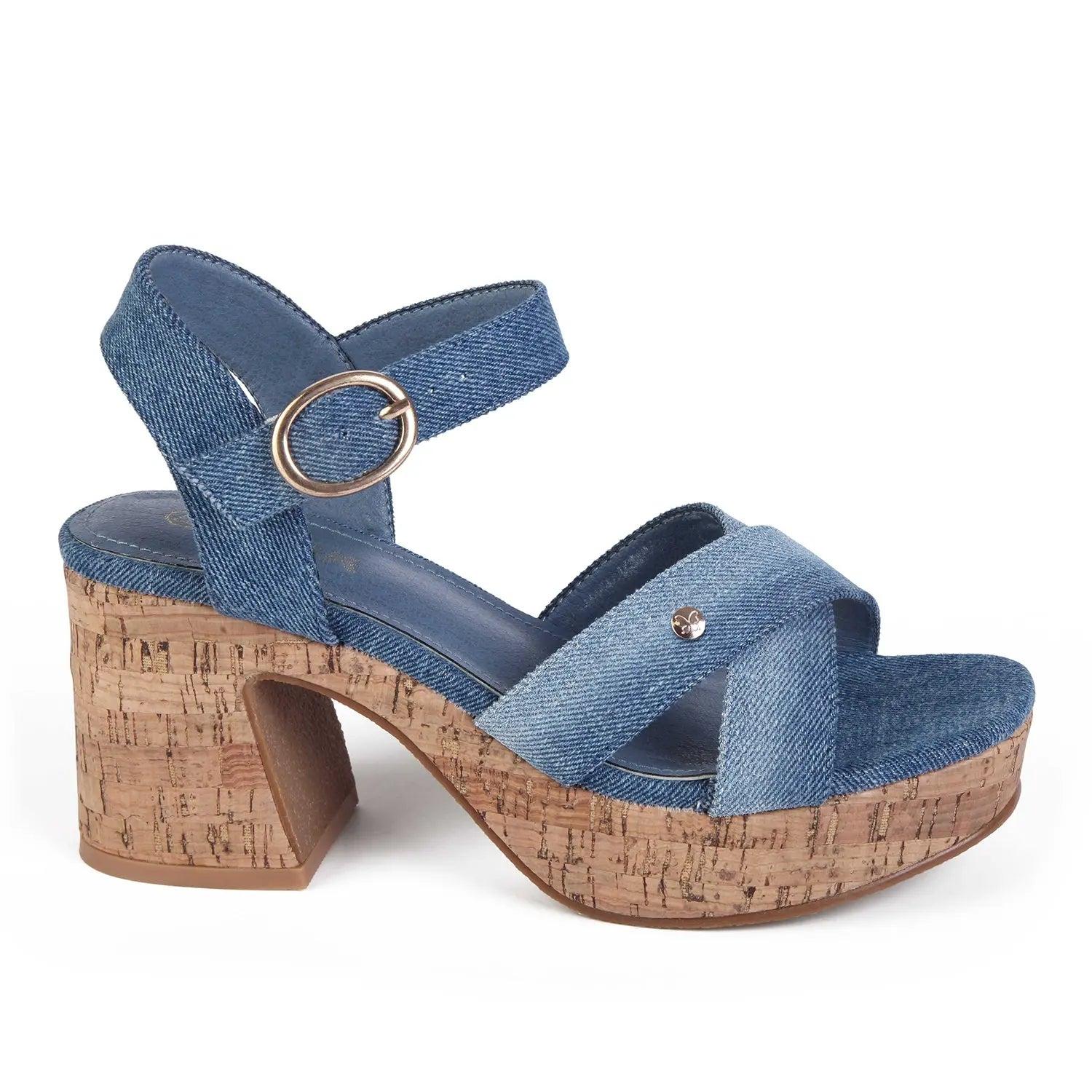 SANDALIA MUJER STHEF CASUAL JEANS 8046 CELESTE 1123264 - 4