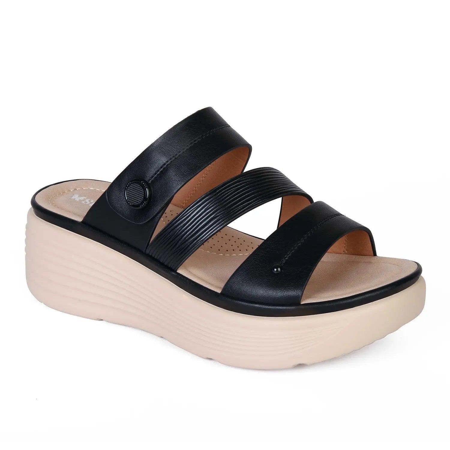 SANDALIA MUJER STHEF CASUAL NEGRO 8004 - 1