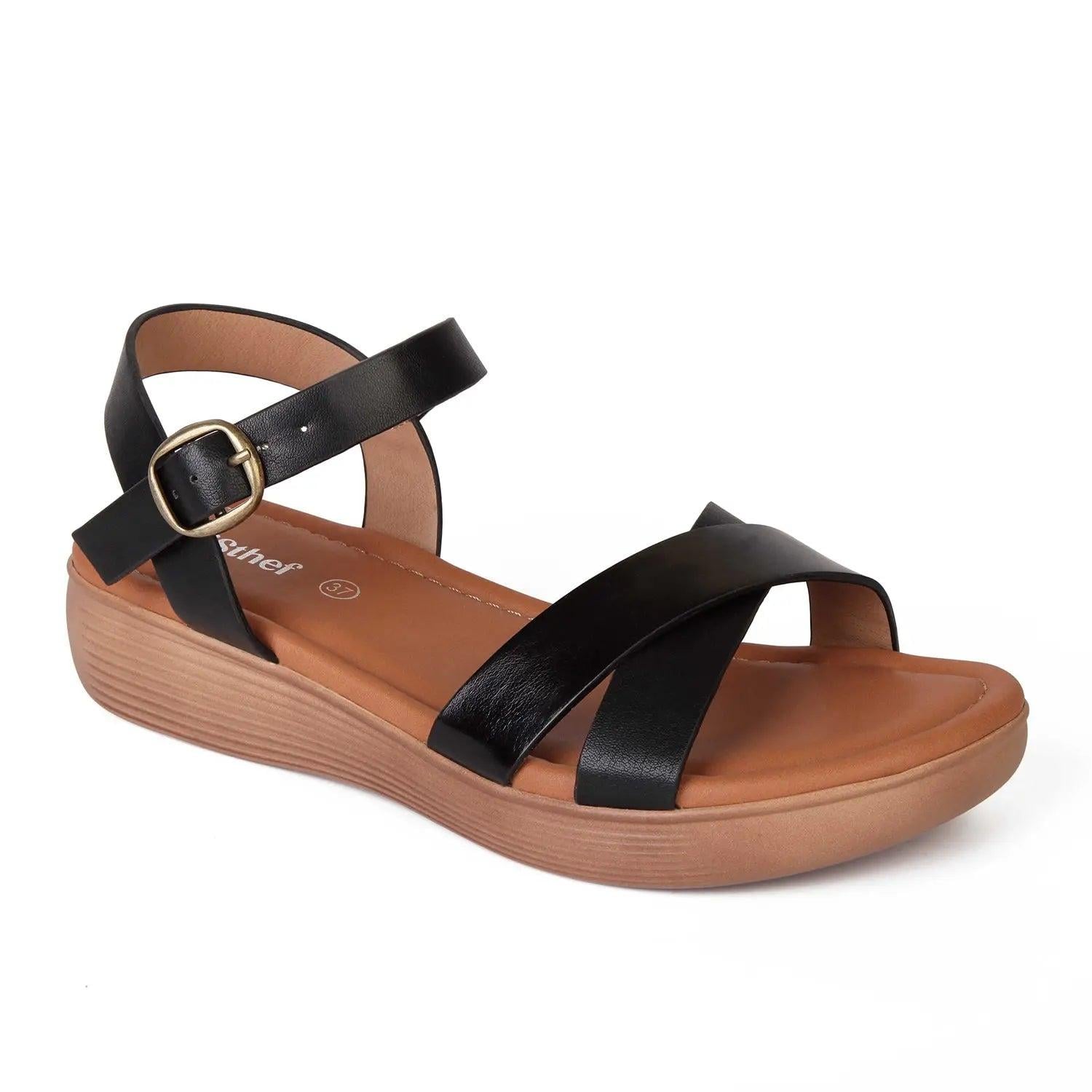 SANDALIA MUJER STHEF CASUAL NEGRO 7999 - 1