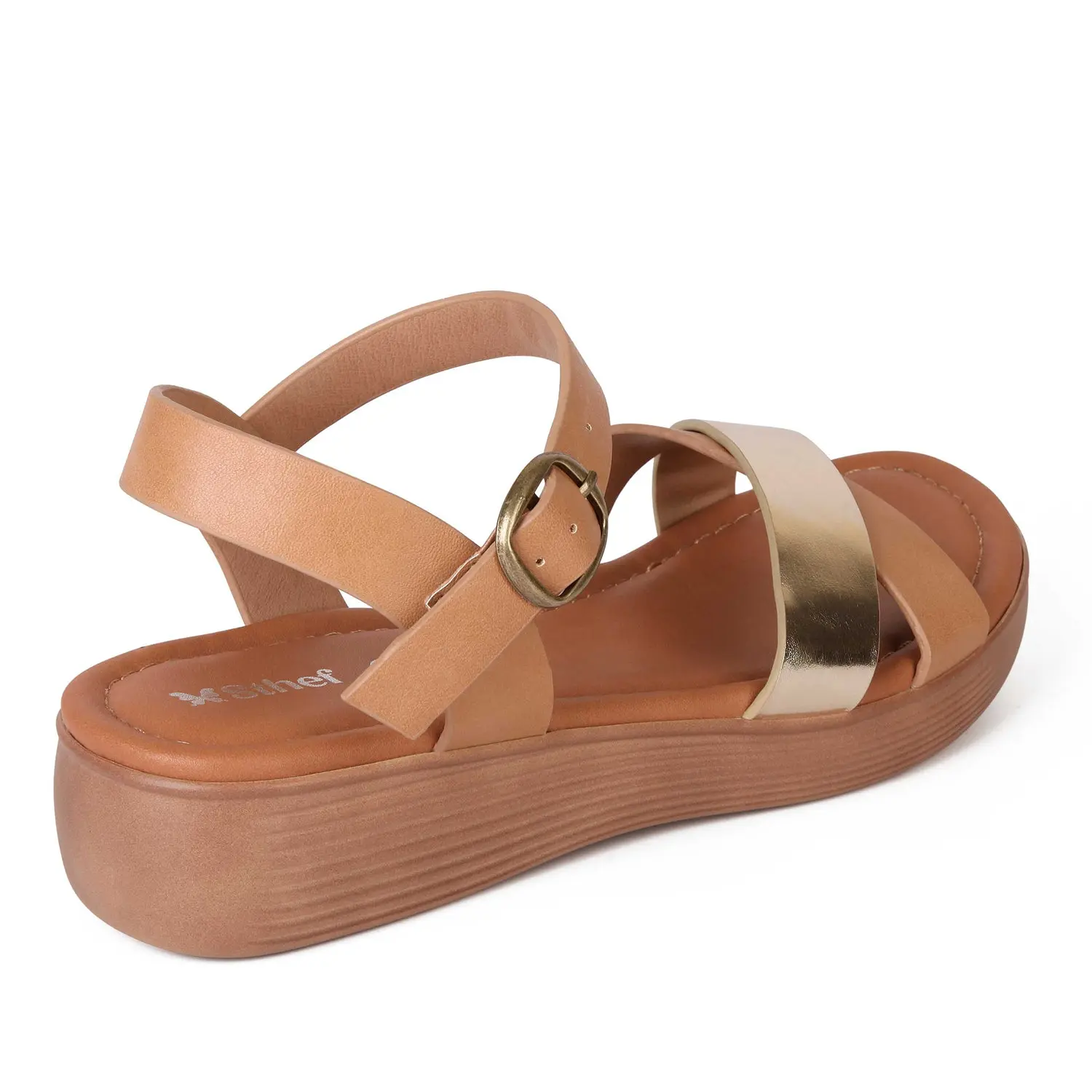 SANDALIA MUJER STHEF CASUAL CAMEL 7999 AMARILLO 1121476 - 3