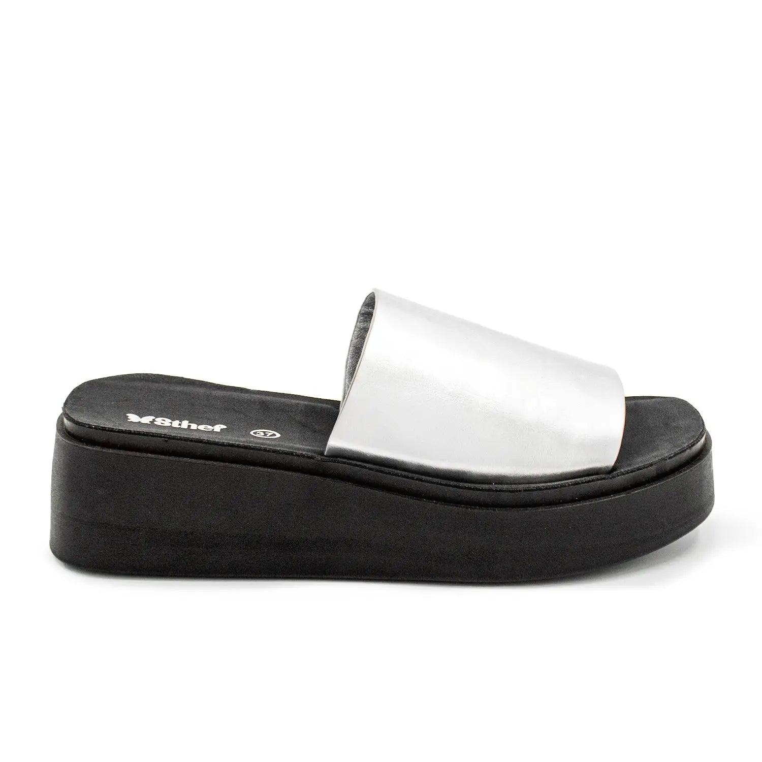 SANDALIA MUJER STHEF CASUAL PLATA 7983 NEGRO 1123116 - 2