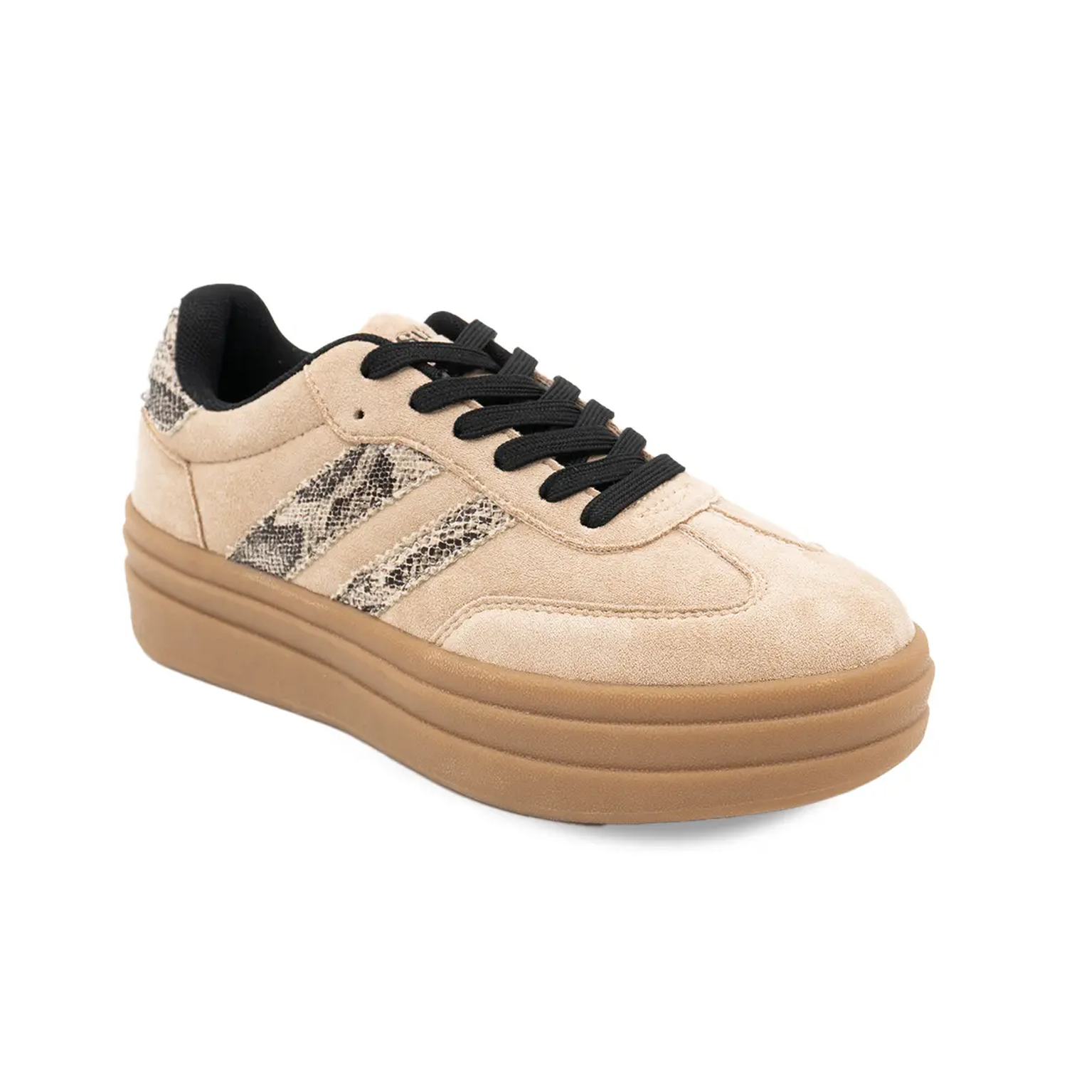 ZAPATILLA MUJER STHEF CASUAL BEIGE/ANIMAL PRINT 8145 - 1