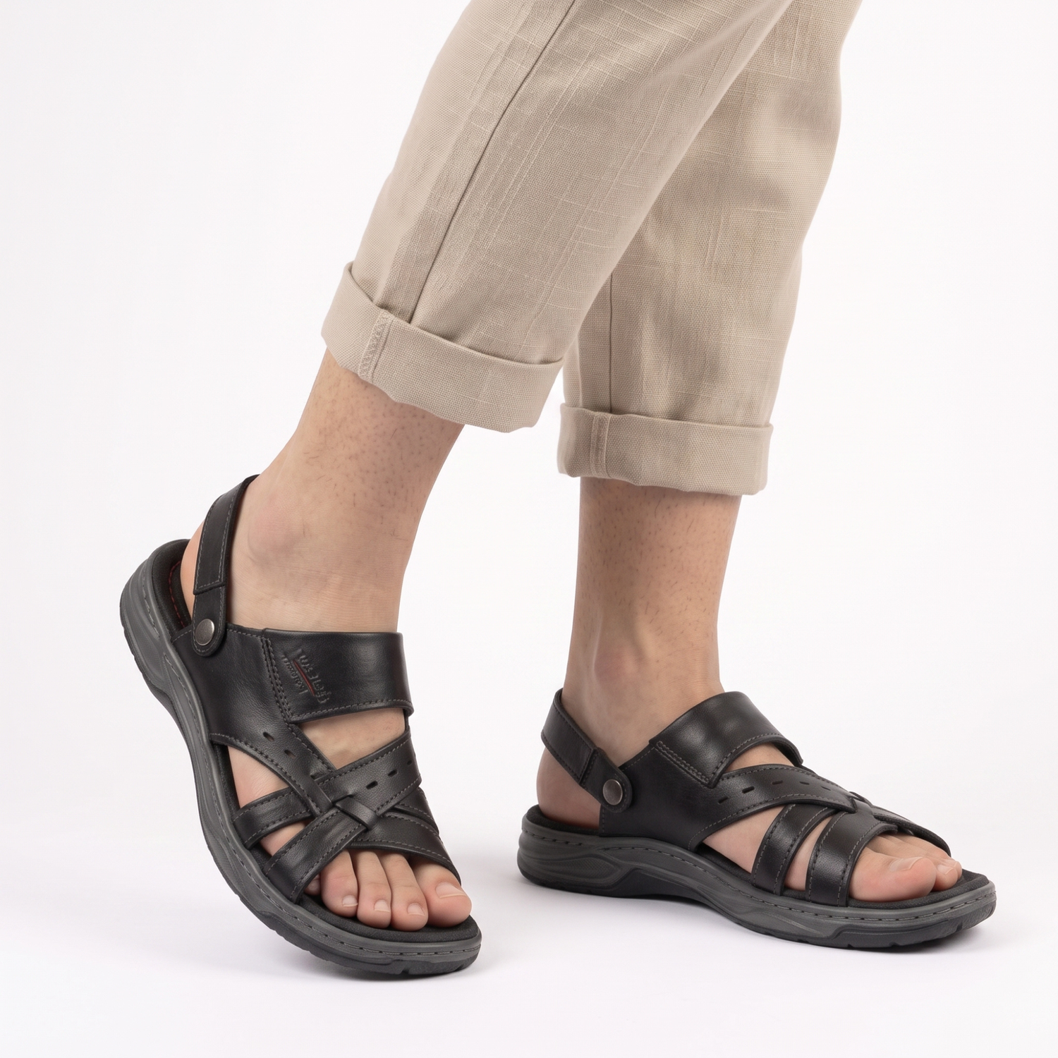 SANDALIA HOMBRE PEGADA PEGADA CASUAL PRETO 132203-06 NEGRO 1075721 - 5