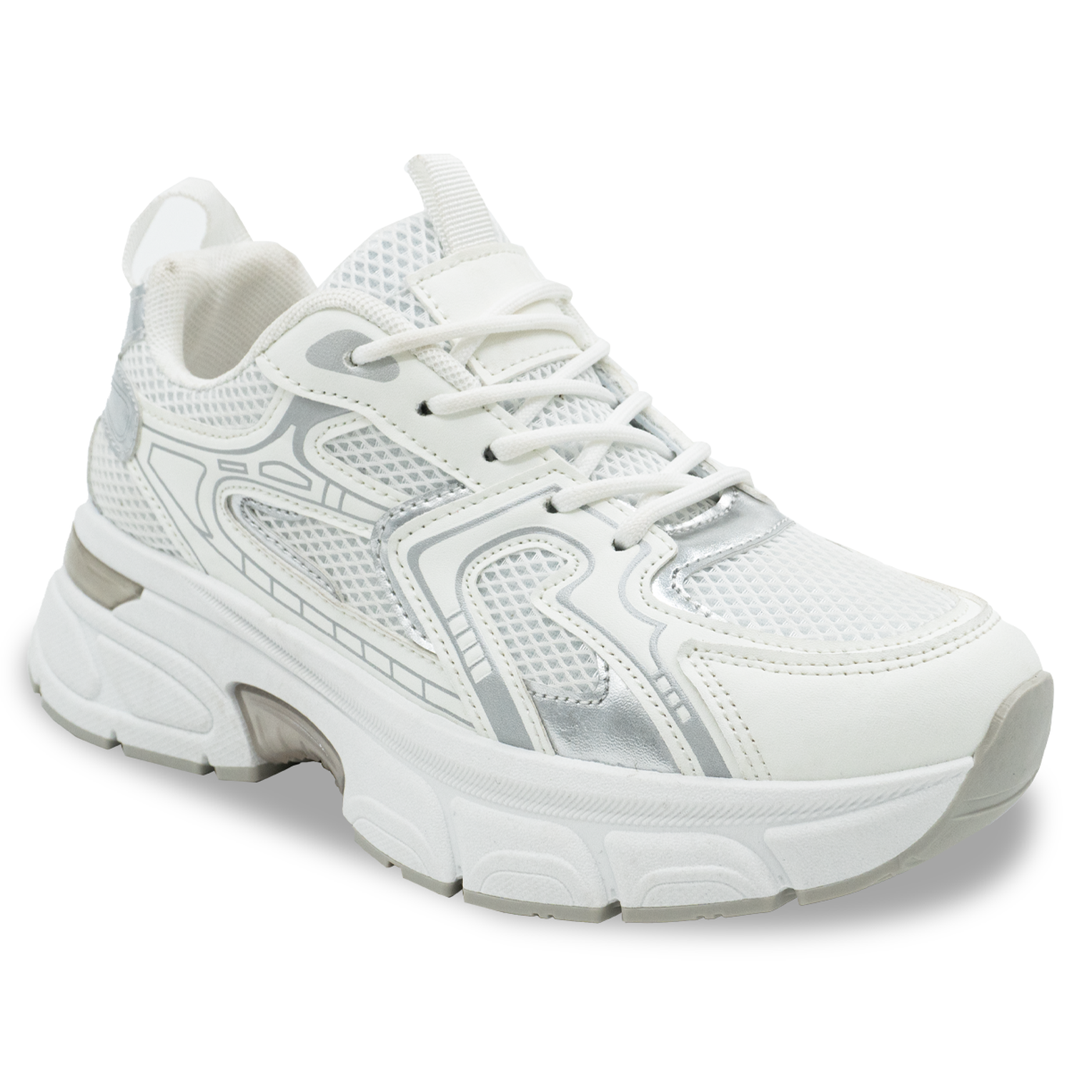 ZAPATILLA MUJER STHEF CASUAL BLANCO/PLATA 8264 - 1
