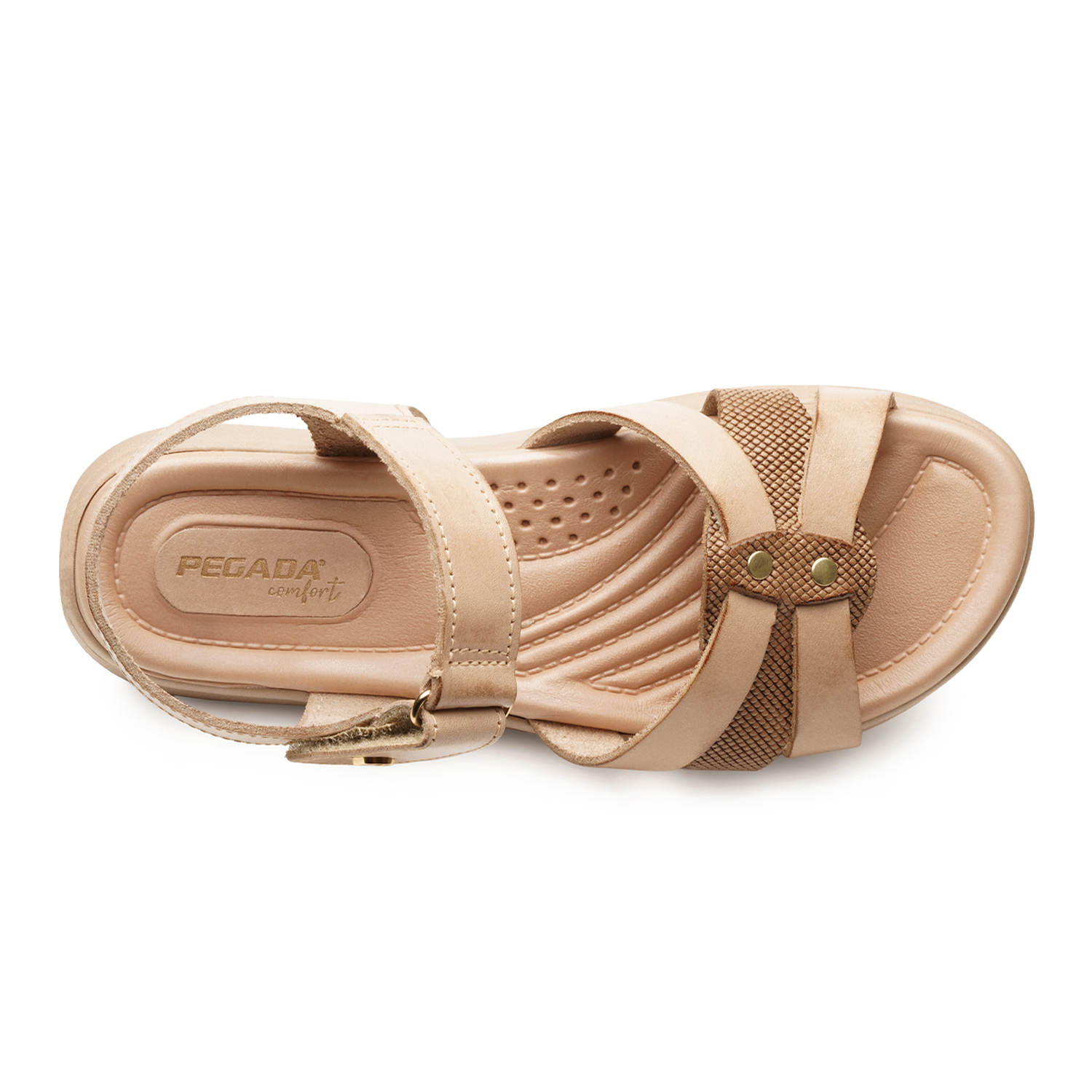 SANDALIA MUJER PEGADA CASUAL CREME/WHISKY 232818-01 BEIGE 1144241 - 4