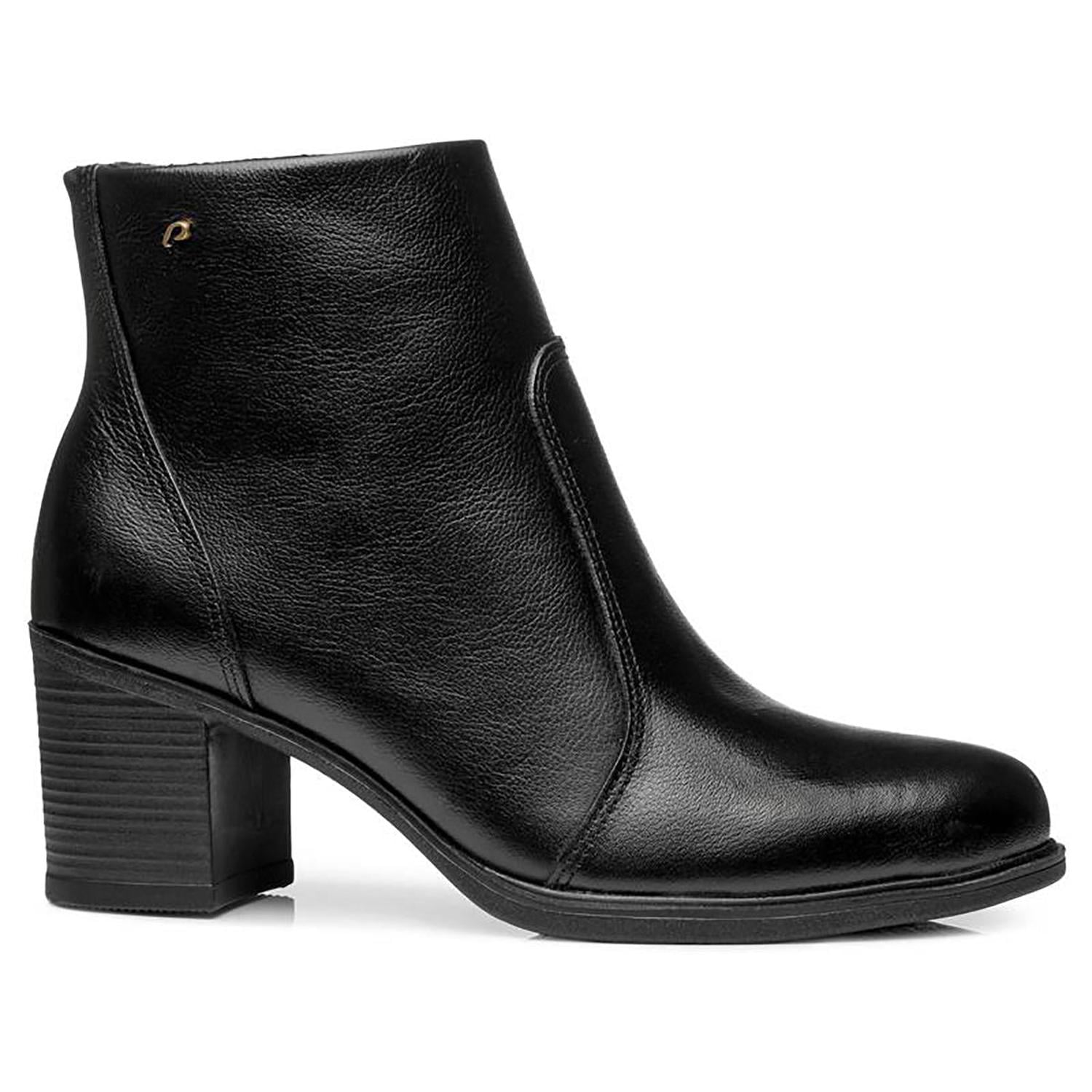 BOTIN MUJER PEGADA CUERO VESTIR PRETO 280406-03 COLOR 1150799 - 2