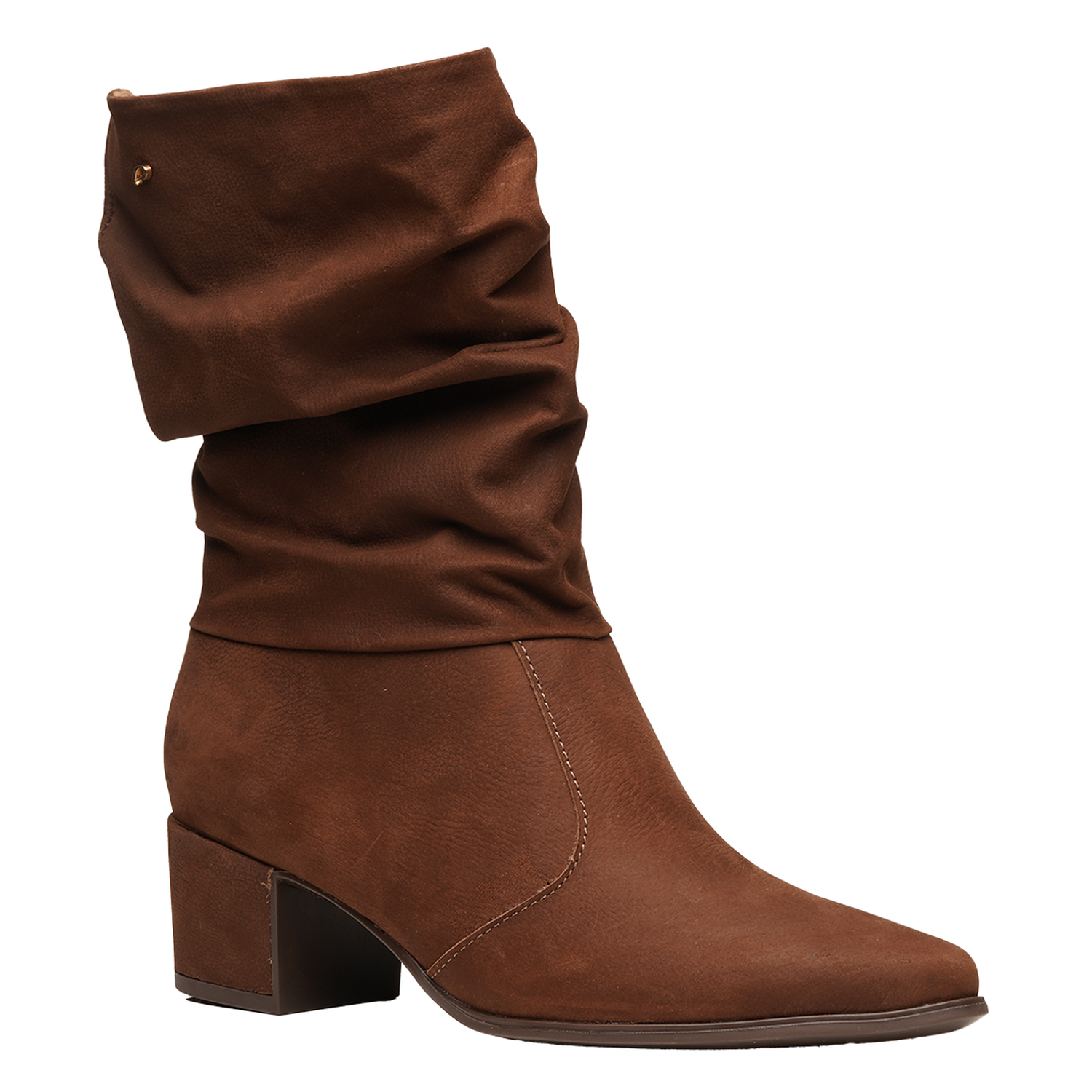 BOTIN MUJER PEGADA CUERO VESTIR CASTANHO 280901-05 - 1
