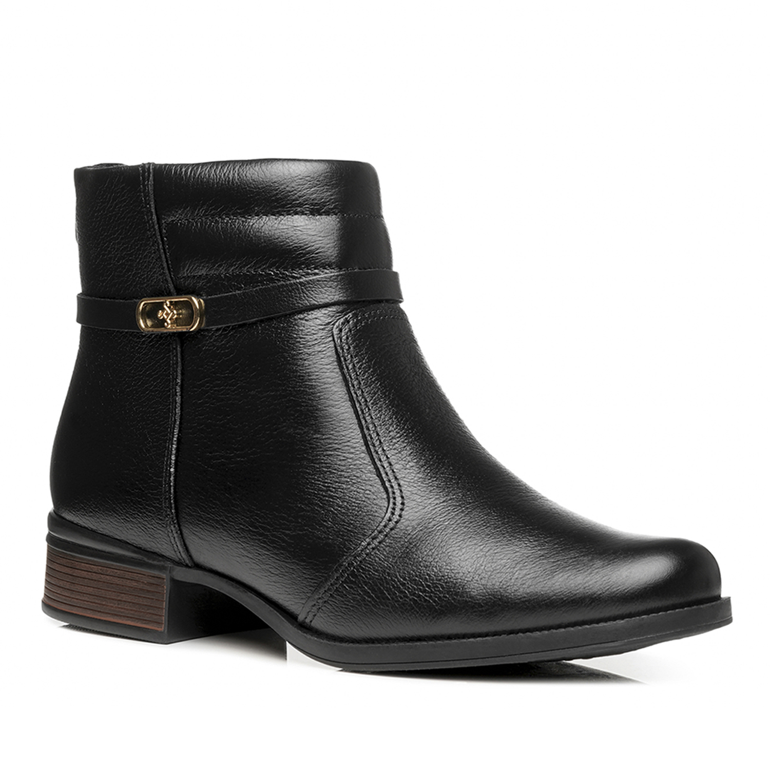 BOTIN MUJER PEGADA CUERO VESTIR PRETO 282014-02 - 1