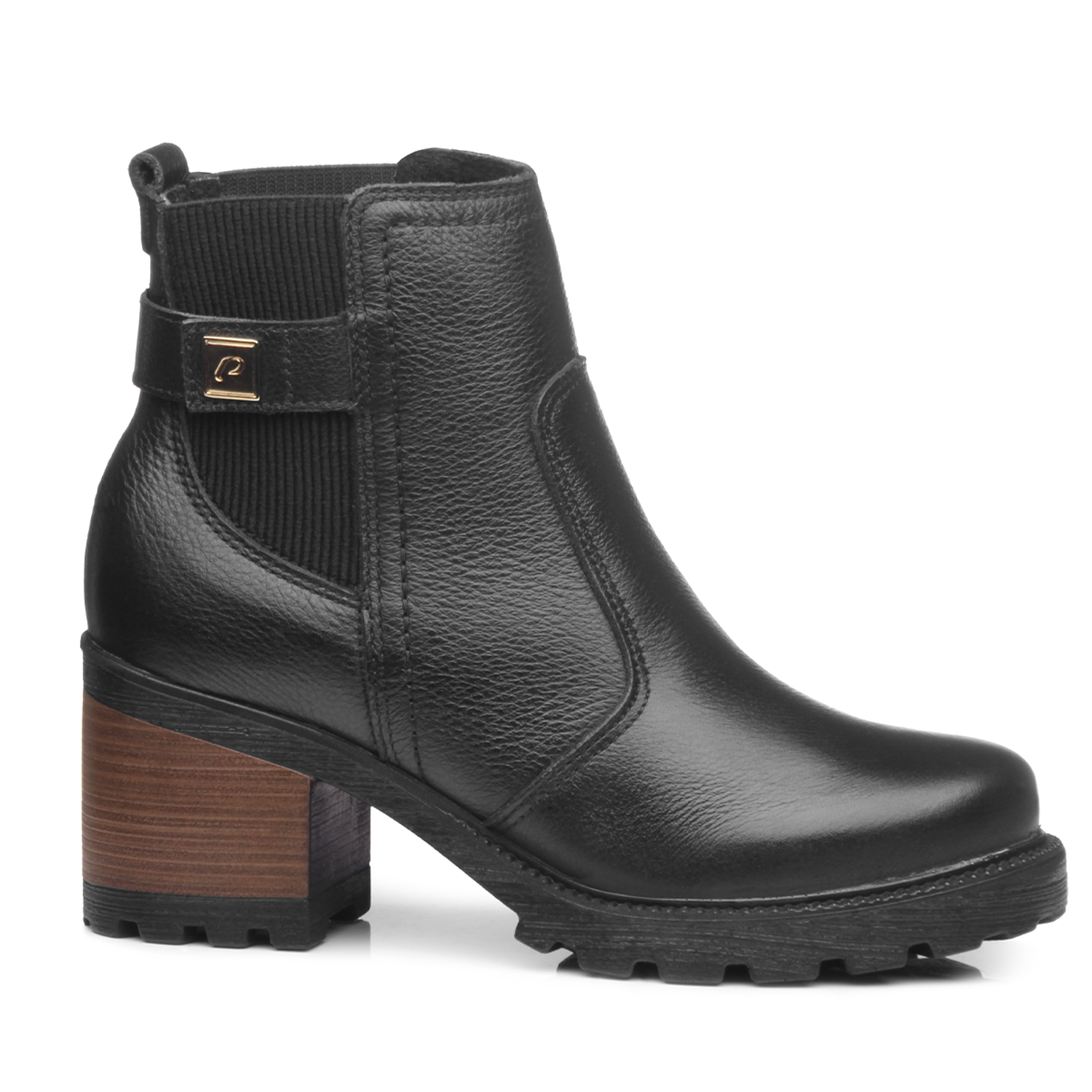 BOTIN MUJER PEGADA CUERO CASUAL PRETO 281309-05 - 1