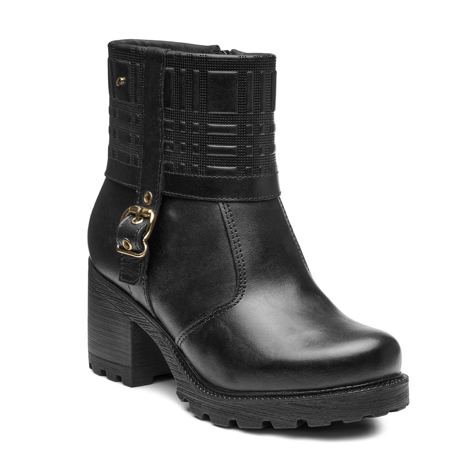 BOTIN MUJER PEGADA CUERO CASUAL PRETO 281311-05 - 1