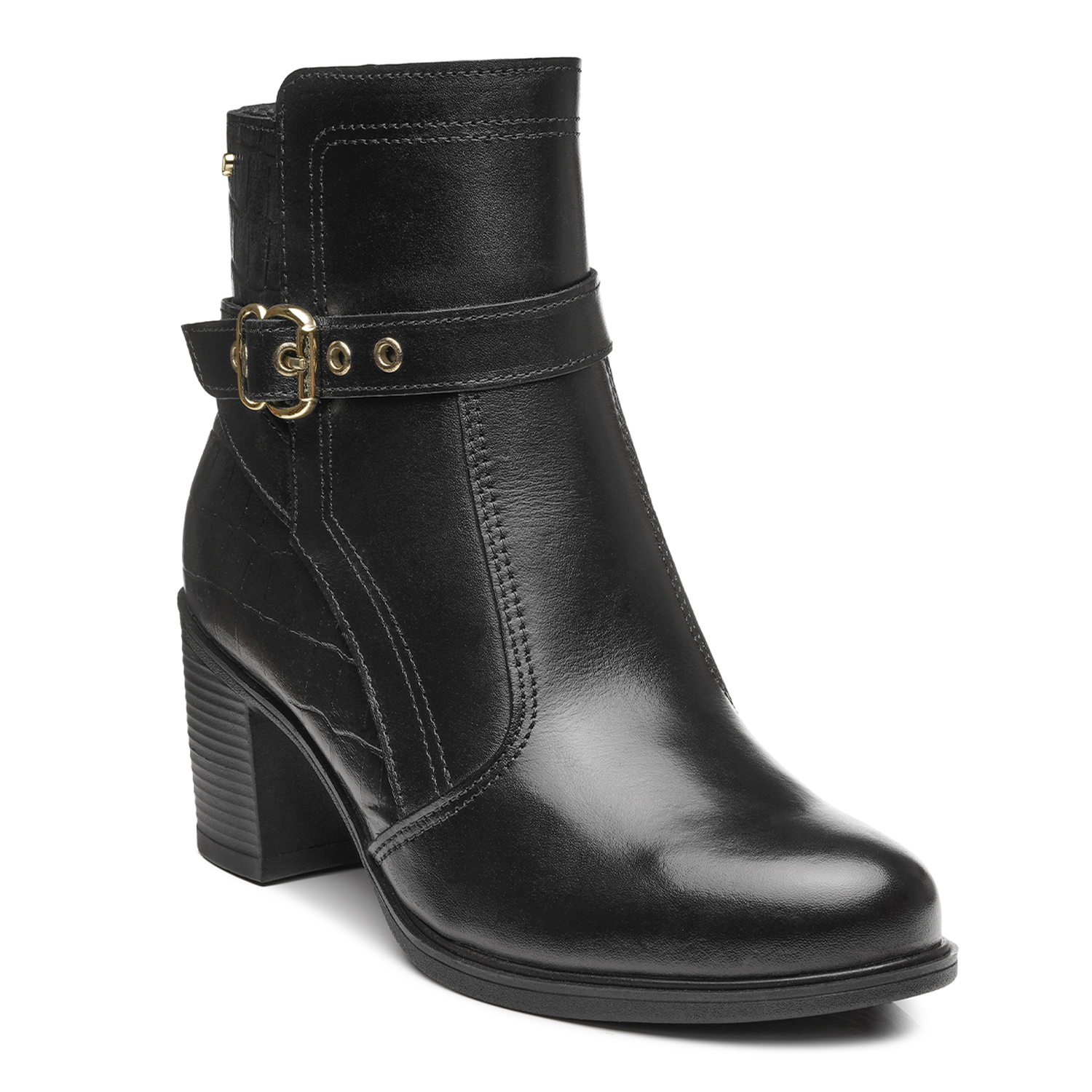 BOTIN MUJER PEGADA CUERO VESTIR PRETO 280401-03 COLOR 1135249 - 2