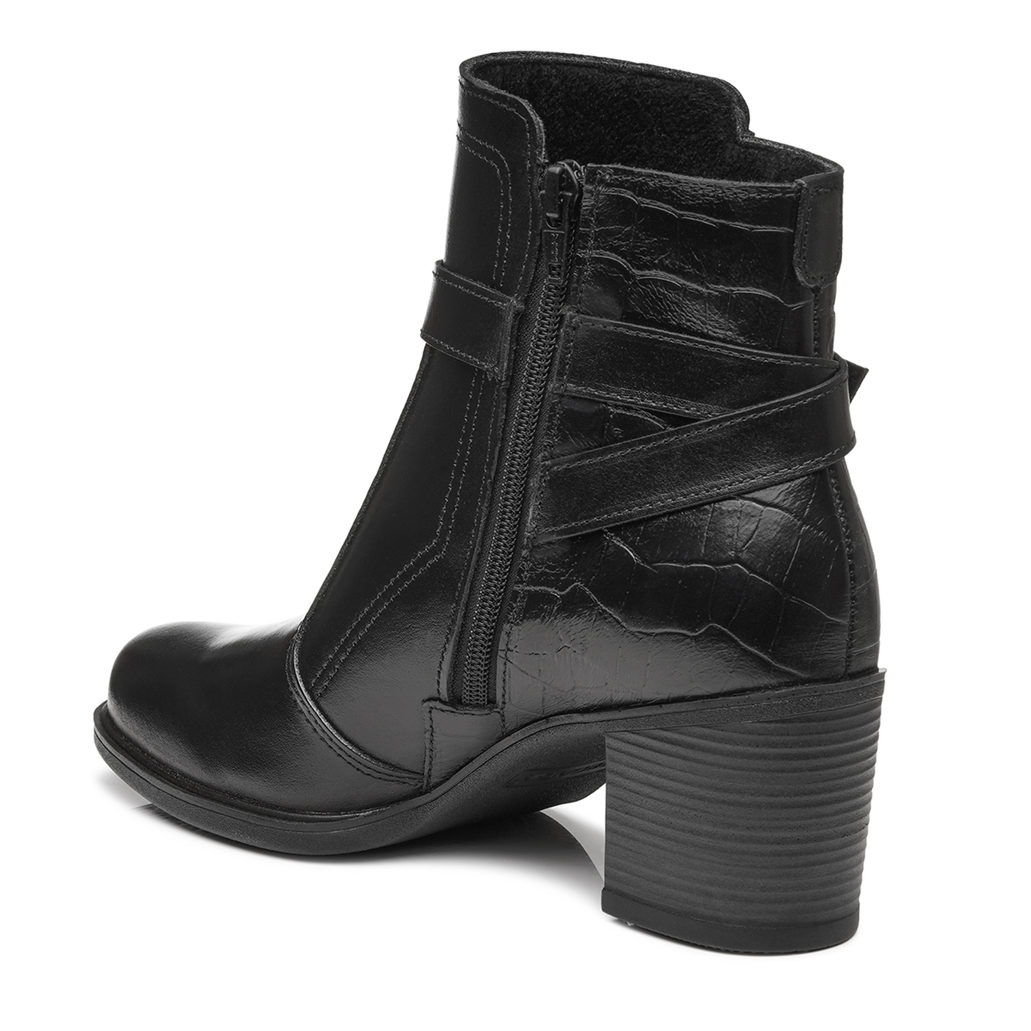 BOTIN MUJER PEGADA CUERO VESTIR PRETO 280401-03 COLOR 1135249 - 3