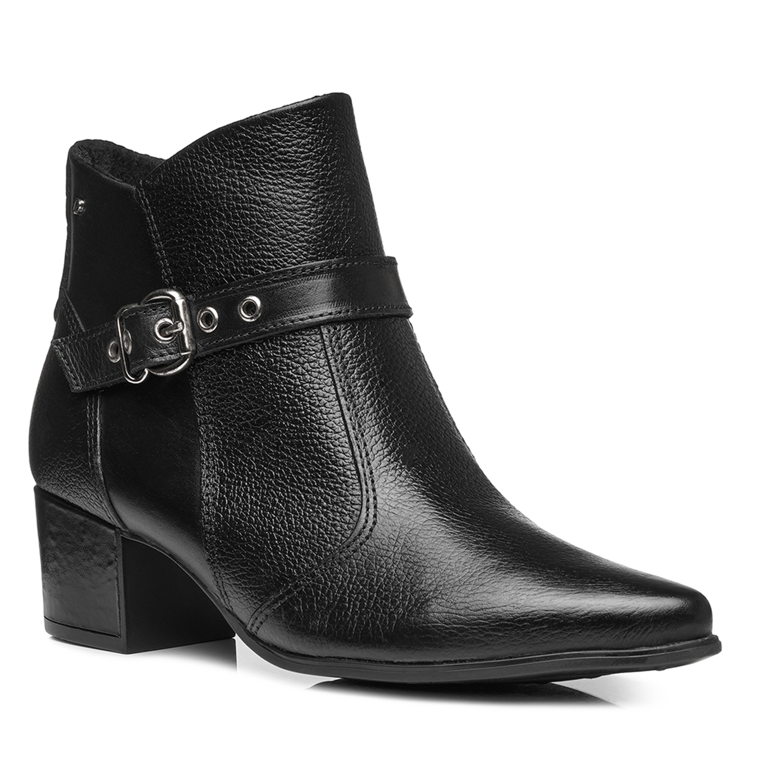 BOTIN MUJER PEGADA CUERO VESTIR PRETO 280902-06 - 1