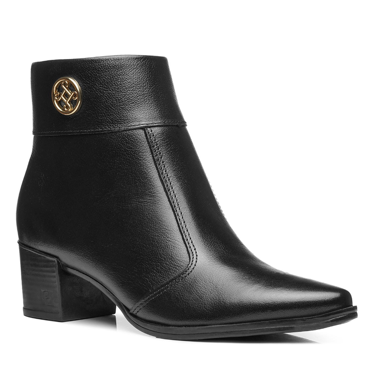 BOTIN MUJER PEGADA CUERO VESTIR PRETO 280512-05 - 1