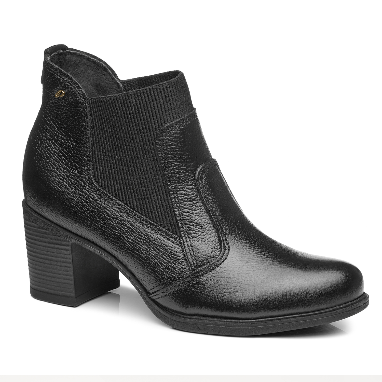 BOTIN MUJER PEGADA CUERO VESTIR PRETO 280403-04 - 1