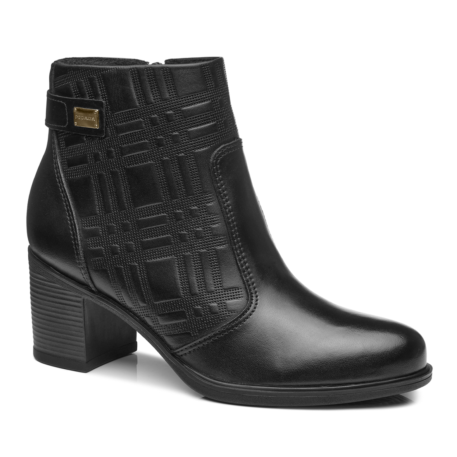BOTIN MUJER PEGADA CUERO VESTIR PRETO 280402-05 - 1