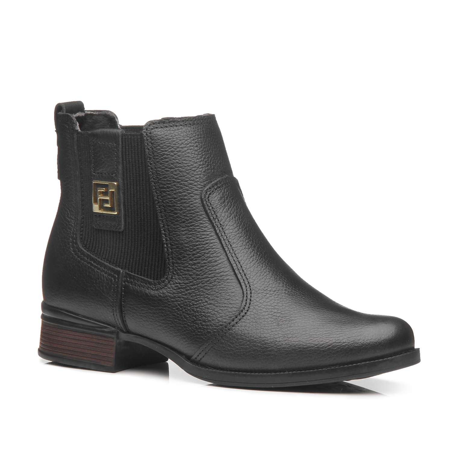BOTIN MUJER PEGADA CUERO CASUAL PRETO 282003-11 - 1