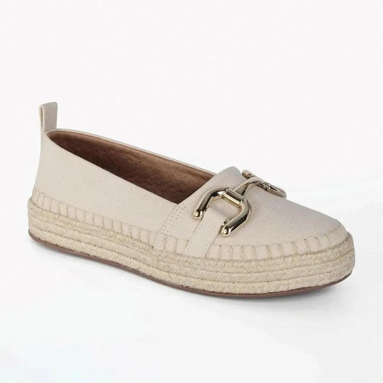 ALPARGATA MUJER MIKAELA OFF WHITE 392363-4 MARRÓN 1108666 - 3