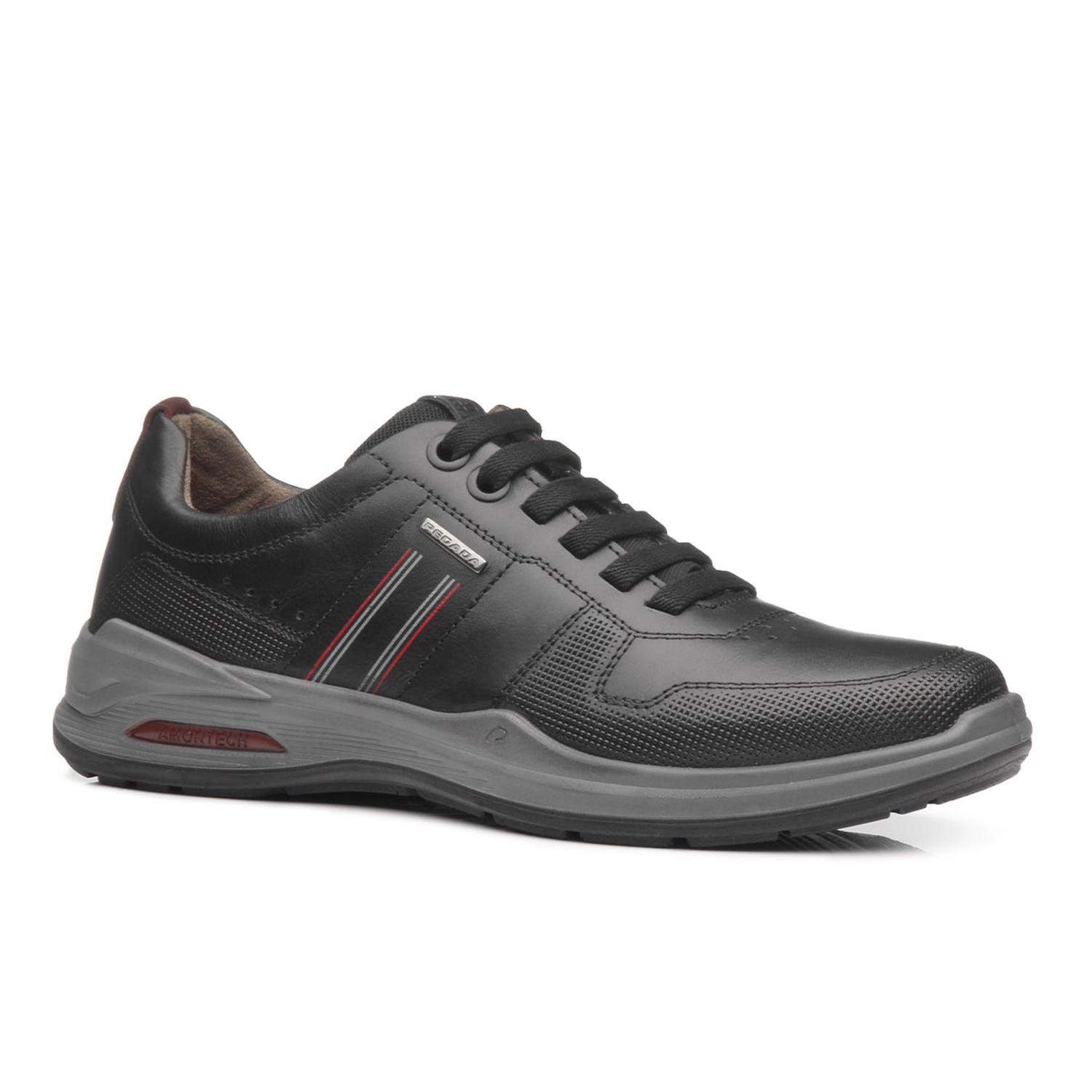 ZAPATILLA HOMBRE PEGADA CUERO PRETO BORDO 110501-03 - 1