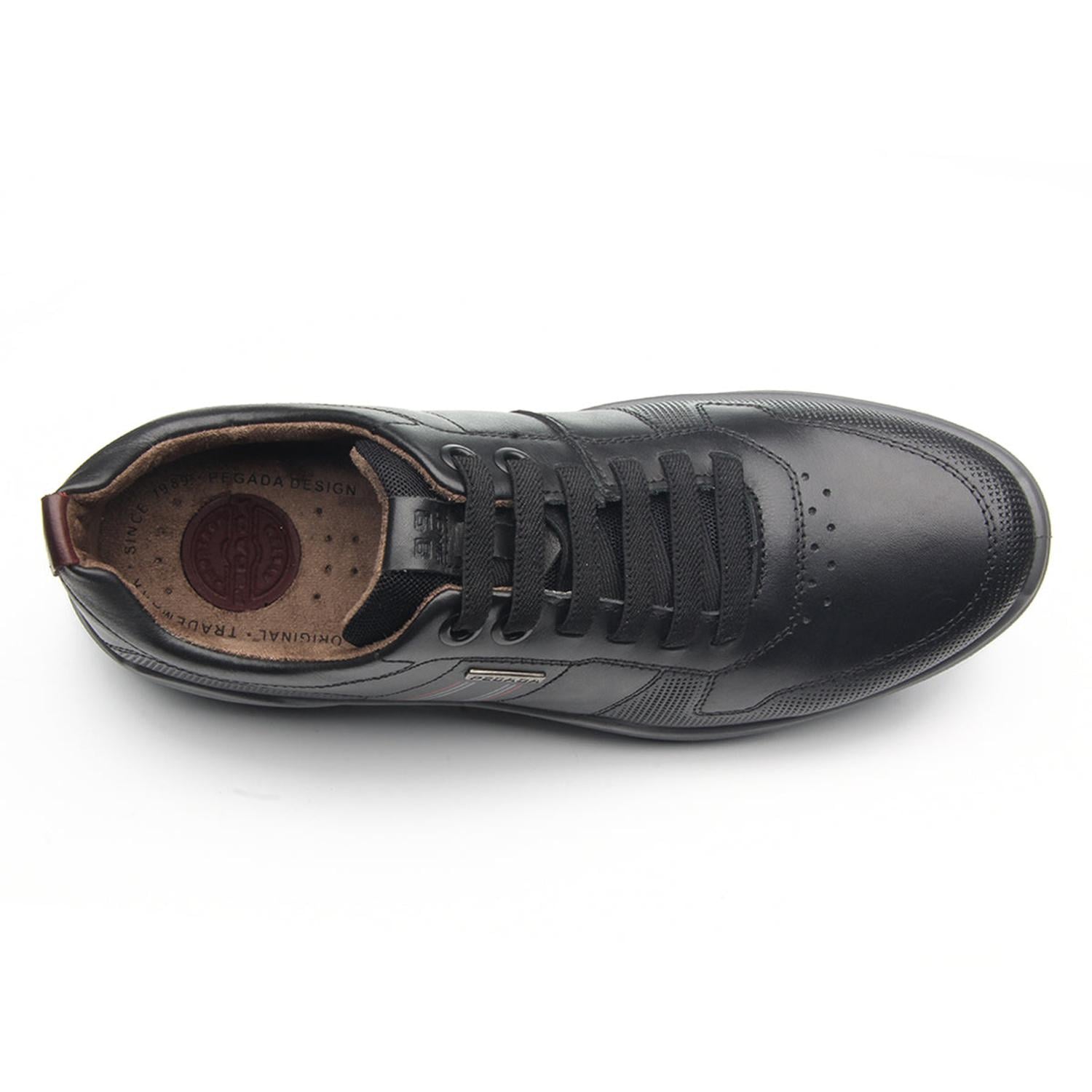 ZAPATILLA HOMBRE PEGADA CUERO PRETO BORDO 110501-03 NEGRO 1153505 - 4