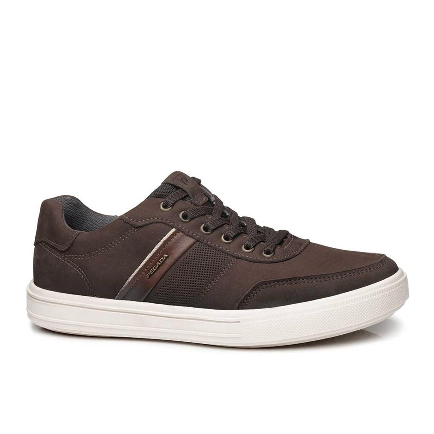 ZAPATILLA HOMBRE PEGADA CUERO CHOCOLATE 111502-08 - 1