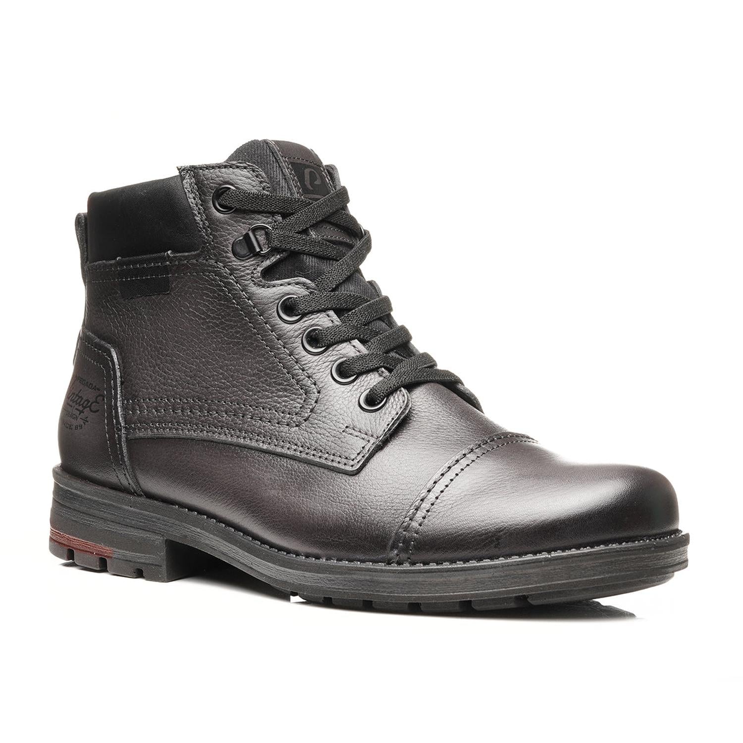 BOTIN HOMBRE PEGADA CUERO CROMO/PRETO 181313-07 - 1