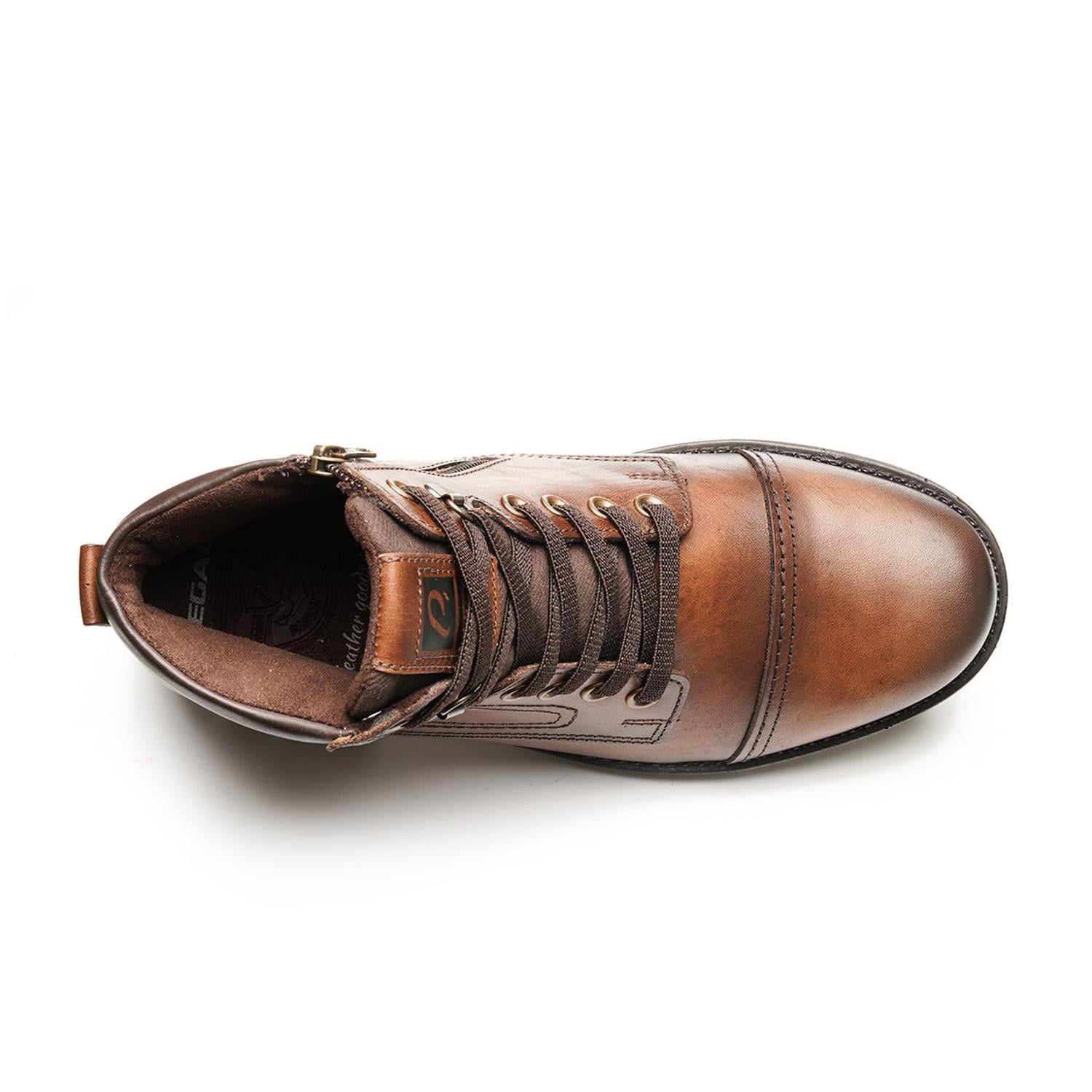 BOTIN HOMBRE PEGADA CUERO CASTANHO/BROWN 181313-10 COLOR 1153392 - 4