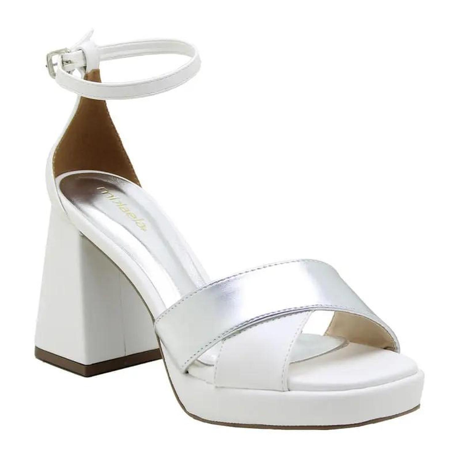 SANDALIA MUJER MIKAELA VESTIR BRANCO/ PRATA 20245-05 42845 - 1