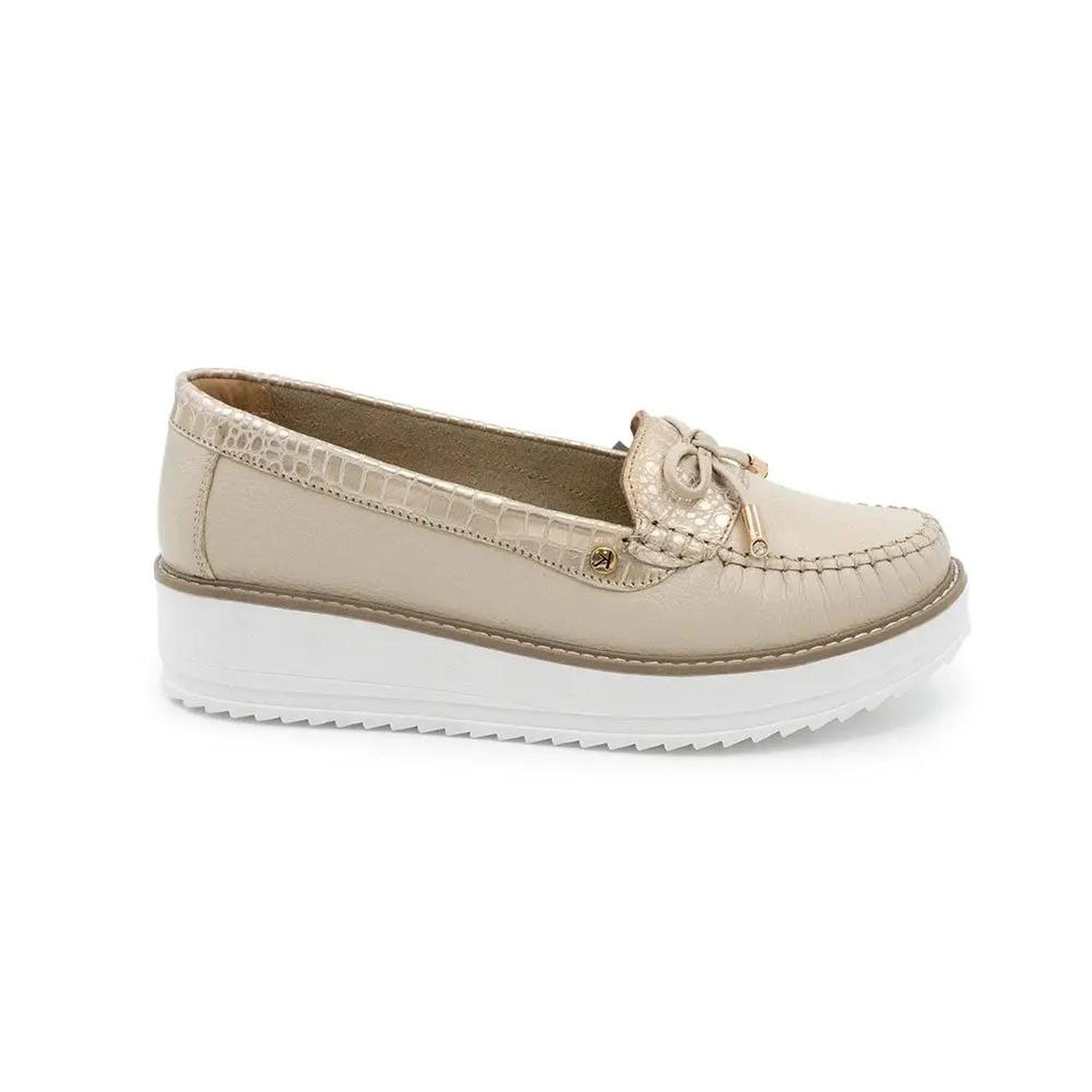 ZAPATO MUJER MIKAELA CASUAL VAINILLA/DORADO MS761 - 1