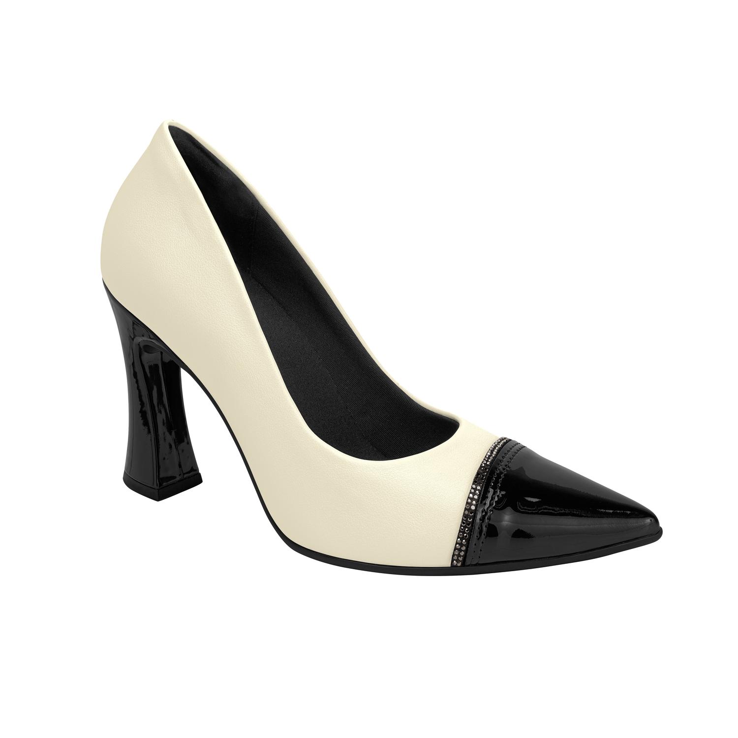 ZAPATO MUJER PICCADILLY VESTIR OFF WHITE/PRETO 74923900000001 - 1